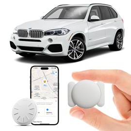 Hongtop H GPS Car Tracking Devices, 1PCS Tracker Device for Vehicles Work with Find My (iOS Only), Car Tracker Device Hidden with Magnetic Case, No Monthly Fee (White)