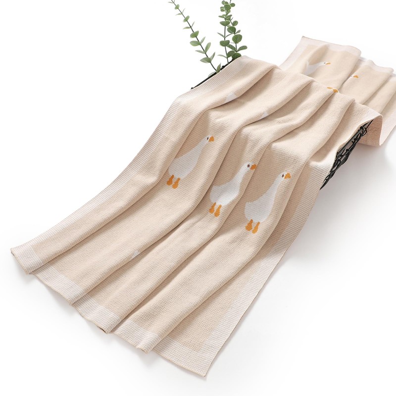 DovFanny Baby Blanket 100% Cotton Knitted Soft Blanket for Newbron