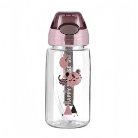 Torytoe Children's Water Bottle, 550 ml Sports Water Bottle with Straw, Leak-Proof Children, BPA-Free, Robust and Shatterproof, Children's Drinking Bottle for Girls and Boys (Red)