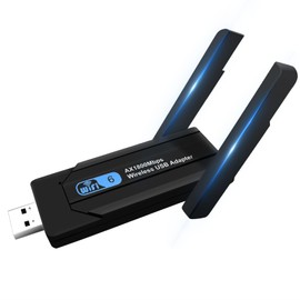 USB WiFi Adapter for PC - 1800Mbps USB 3.0 WiFi 6 Adapter for Desktop PC Laptop with 2.4G/5G Dual 5dBi Antennas, Wireless Network Adapter with Latest WPA3, Plug & Play, Supports Windows 11/10