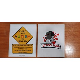 STICKY DUDE 1 pcs Child with Autism Awareness - 5 inches - Car Truck Decal Sticker. Alert Responders