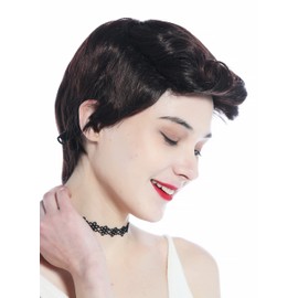WIG ME UP - DW3333-2T33 Wig Men Women unisex short straight curled quiff mahogany brown mix
