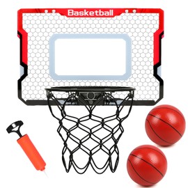 Canuan Basketball Hoop Indoor, Over The Door Basketball Hoop, Mini Basketball Hoop with 2 Balls & Complete Basketball Accessories, Indoor Basketball Hoop for Kids & Adults