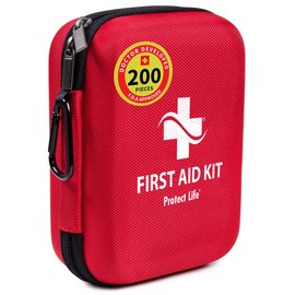 Protect Life Survival First Aid Kit for Home/Business, Camping Survival Kits | Mini Travel First Aid Kit | Camping Equipment | Small Kits for Car | Outdoor Emergency Survivals Pack - 200pcs