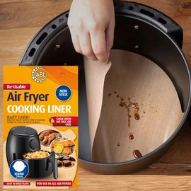 Re-usable Air Fryer Cooking Liners - Round Air Fryer Liners 24cm Parchment Paper for Air Fryer for Crisp Cooking 4 Pack