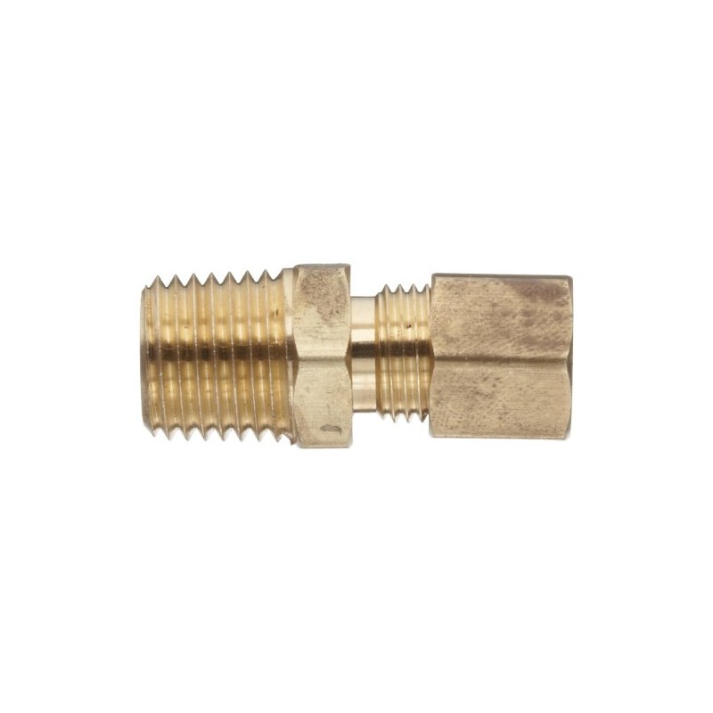 Anderson Metals 50068-0408 Brass Tube Fitting, Connector, 1/4" Compression x