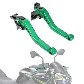 IUVWISN Motorcycle Brake Clutch Lever Pivot Levers Set Adjustable CNC for Z650 Z900 EX650 ER6F 2017-2023 Z650RS 2022-2023 KLZ1000 2015-2019 Vulcan S 650 KLE650 2015-2023 Green
