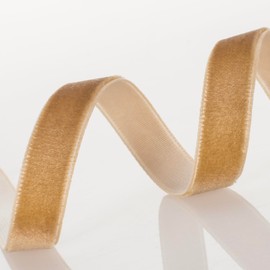 ATRBB Khaki Velvet Ribbon - 3/8 Inch Width, 10 Yards Per Roll - Classic Elegant Flocked Ribbon for Gift Wrapping, Crafts, and Decorations