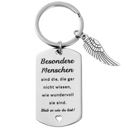 MEJOSER Gifts for Women Girlfriend Keyring Special People You Are Great Courage Gift Guardian Angel Encouragement Gifts Lucky Charm Colleague Educator, silver