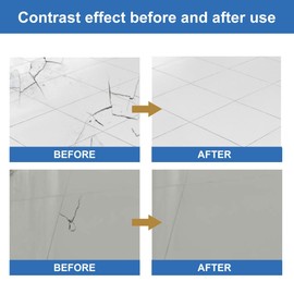 Tile Repair Kit, White, Repair Kit for Tiles, Granite and Marble, Repair Paste for Ceramic Glazes, for Repairing Scratches, Holes, Cracks 50 ml