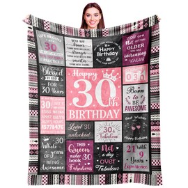 Ivivis 30th Birthday Gifts for Her, 30th Birthday Decorations for Women, Happy 30th Birthday Gifts for Women, 30 Year Old Birthday Gift for 30 Year Old Women, 1994 Birthday Decoration Blanket 60”x50”