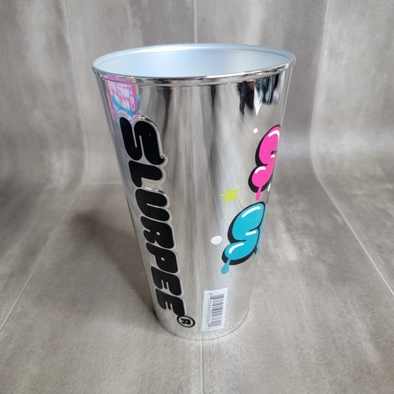 7-11 Limited Edition 7-11 Chrome Silver & Gold Plastic Slurpee