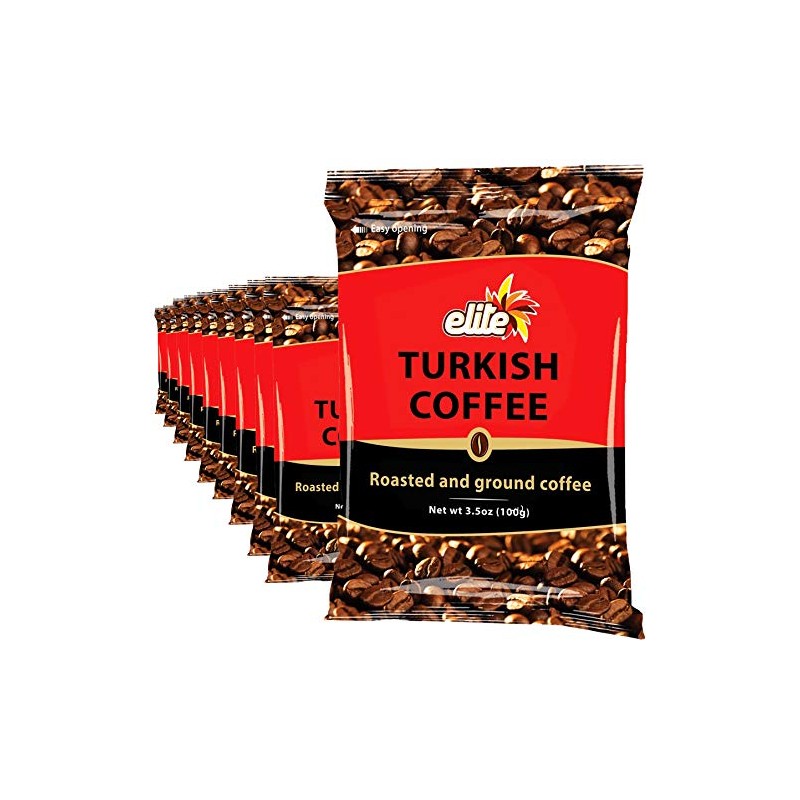 Elite Turkish Ground Roasted Coffee Bag, 3.5000-ounces (Pack of 10)