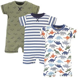 Touched by Nature Unisex Baby Organic Cotton Rompers, Bold Dinosaurs, 18-24 Months