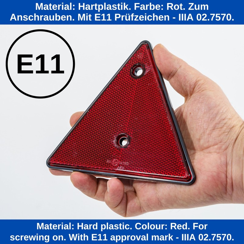 Car Trailer Reflector Triangle, 2 Pack, Red Reflectors for Trailer