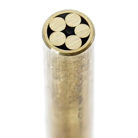 Mosaic Pin - (0.156 (5/32) Inch Diameter) - (501BB) - (Brass Outer Material)(Brass Inner Material) - Decorative Knife Handle Pins and Rods for Fixed Blade Knives