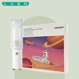 LUSN Dream Chaser Vacuum Hair Clipper,Kids Hair Clipper with Vacuum,Hair Clippers Kit with 3 Guide Combs,IPX7 Waterproof,Vacuum & Cordless Use,for Children Infant,Children Hair Trimmers &Clippers,Full Body Wash,Easy to Use Comfort 1 Set White（19Pcs）