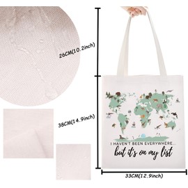 TSOTMO Travel Bag Traveler Gift Travel Tote Bag Travel Accessories Toiletry Bag for Women World Travel Gift (LIST Tote)