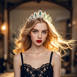 DRESHOW Birthday Crown for Women Birthday Crystal Rhinestone Tiara for Girls Decorations Hair Accessories Wedding Tiara Glitter Princess Crown Headbands for Party