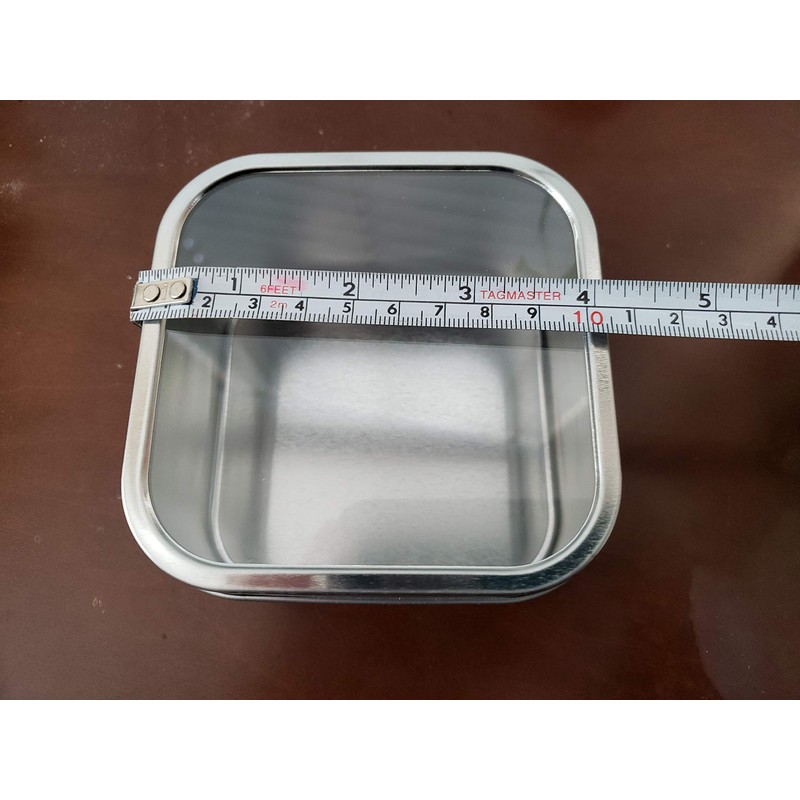 Generic Square Metal Tin Box Storage Containers with Windowed Lids