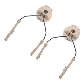 MAGT Helmet Rail Adapter – 2 Pieces Plastic + Steel Headset Helmet Adapter ARC Rail Adapter Suspension Headphones Bracket Hunting Earmuffs Support Left & Right Side Attachments, brown