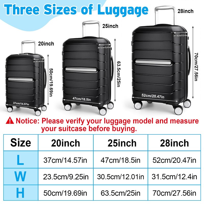 Yotako Zippered Clear PVC Suitcase Cover Protectors 20 Inch Luggage