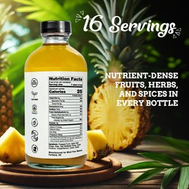 Fire Brew Premium Shrub – Roasted Pineapple Shrub | 16 Concentrated Servings of the Healthiest Organic Ingredients to Boost Wellness, Hydrate, and Help with Infections, Injuries, and Joint Pain – 8oz