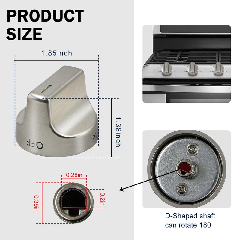 For Whirlpool Gas Stove Knobs Replacement Compatible with Whirlpool Ranges
