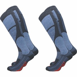 GAWILO 2 Pairs of Men's Thermolite® Ski Socks - Snowboard Socks - Functional Socks with Special Padding, blue