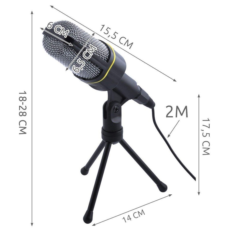 auvisio Microphone: Professional Condenser Studio Microphone with Tripod, 3.5 mm