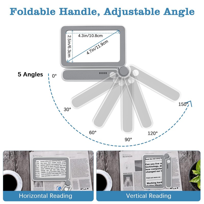 MoKo Magnifying Glass for Reading, Rechargeable 4X Full Page Book