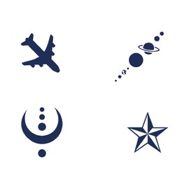 Tattwo.me - Temporary Tattoos for Adults and Children, 2 Weeks Waterproof - 4 Travel Models to Cut Out - Vegetable Ink - EU Cosmetic Certificate - (5X5 - P0968)