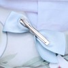 Dervivea French Satin Hair Bow Ribbon Hair Clip Blue Bowknot