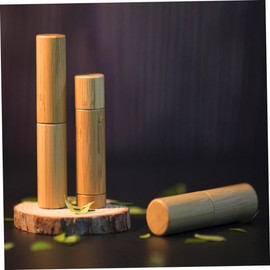 BIUDECO 3pcs Bamboo Diy Lipstick Tube Refillable Lip Gloss Container for Handmade Cosmetics Compact Design for Travel and Daily Use Makeup Lovers