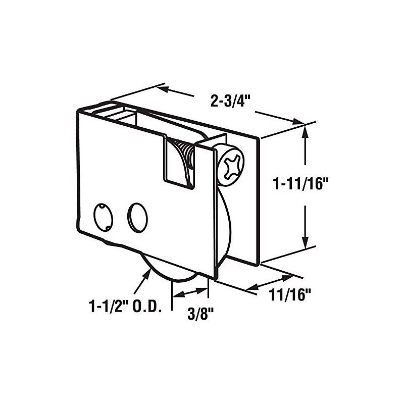 Prime-Line D 1998 1-1/2 In. Ball Bearing Steel Sliding Door