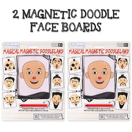 ArtCreativity Magnetic Drawing Face - 2 Pack - Travel Toys for Kids, Magnetic Toys Game, Magnet Drawing Doodle Board for Kids - Retro Toy, Vintage Toy, Travel Essentials Games for Ages 3+