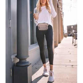 UTO Bum Bag Waist Bag for Men and Women Waterproof Nylon Fashion Slim Lightweight Waist Pack Bag with 3 Zip Pockets, 1247 Pink