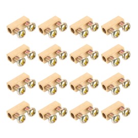 PATIKIL 11.5x4x5mm Wire Connectors Nut Terminal, 20 Pcs 5 A Brass Splicing Quick Wiring Connection Terminal Circuit Connector Nut Kit with Screws, Brass Tone