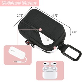 TXEsign Carry Case Storage Bag for AirFly Pro Bluetooth Transmitter/Receiver and Bluetooth Earbuds Charging Case, Protective Pouch for Lavalier Microphone, MP3 Player, USB Cable, Memory Card, U Disk