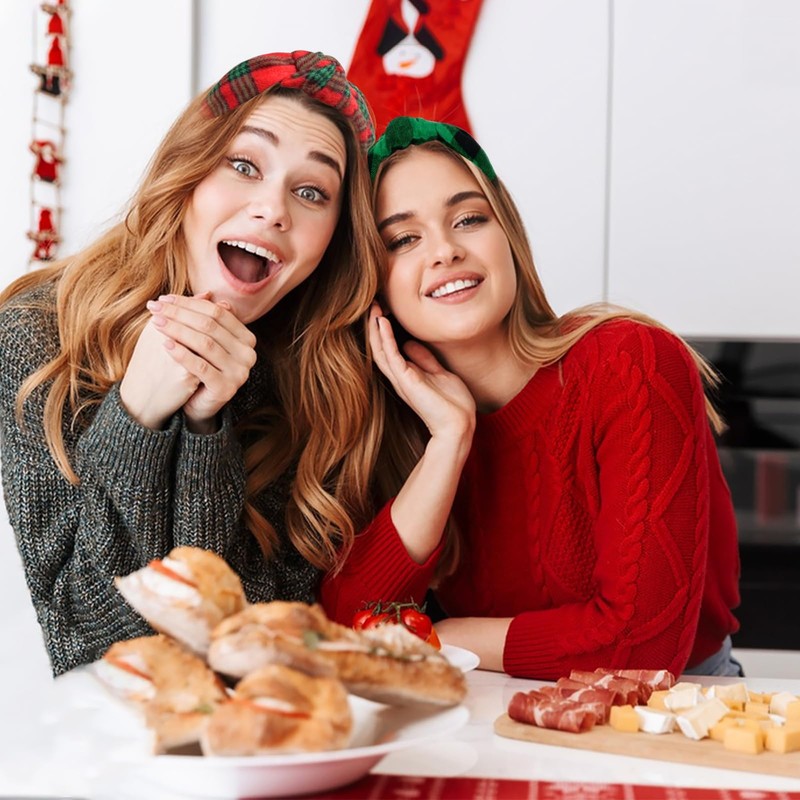 ZOSIGN Pack of 2 Christmas Headbands, Novelty Christmas Headpiece, Knotted