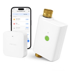 meross WiFi Water Hose Timer with WiFi Hub, Smart Sprinkler Timer with Brass Inlet & Outet, Work with Apple Homekit, Alexa & Google Assistant, Watering Timer for Lawn, Garden, Yard and Pool