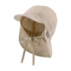 Sterntaler Peaked Cap, Basic, Unisex Baby/Children's Hat with Neck Protection, Ear Flaps, Tie Band, UV Protection 50+, Made of Poplin (Organic), Summer Headgear, Ice Green, beige, 41