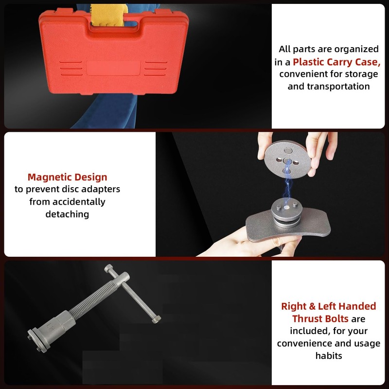 8MILELAKE 12pcs Disc Brake Caliper Compression Wind Back Tool Kit,