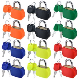 smilixin 12 PCS Suitcase Locks with Keys,Small Luggage Padlocks Metal Padlock with Key,Multicolor Lock Luggage Locks Mini Keyed Padlock for Backpack Boxes Laptop Bag School Gym Locker,28 mm,6 Colors