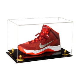 Better Display Cases Versatile Clear Acrylic Display Case - Medium Rectangle Box with Yellow Risers and Black Base 15" x 8" x 9" (V11)