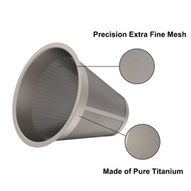 TIANDLIFE Pour Over Coffee Dripper Titanium Slow Drip Coffee Filter Metal Cone Paperless Reusable Single Cup Coffee Maker 1-2 Cup With Non-slip Cup Stand (Coffee Filter with Stand)