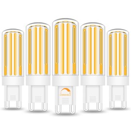 TZHILAN G9 Led Bulb Dimmable 60w 80w Halogen Equivalent, 2700K Soft Warm White 700LM, Ceramic G9 Bi Pin Base AC120V No-Flicker, Chandelier Pendant Wall Ceiling Ligting, Pack of 5