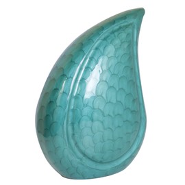 Cremation Urn for Ashes, Aluminium Teardrop Memorial Urn For Adult (Green)