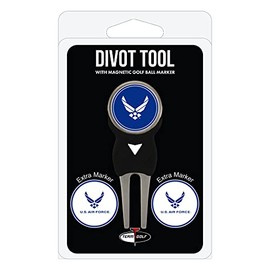 Team Golf Military Air Force Divot Tool Pack with 3 Golf Ball Markers Divot Tool with 3 Golf Ball Markers Pack, Markers are Removable Magnetic Double-Sided Enamel