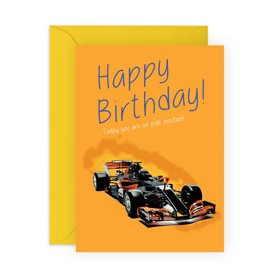 Central 23 Birthday Card For Men - F1 Race Car Themed - Boy Birthday Card - For Husband Boyfriend Uncle Nephew - Comes With Fun Stickers - Made In The UK